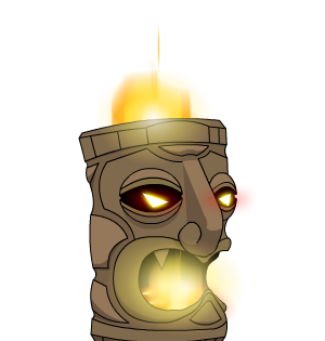 Tiki Head in Flames