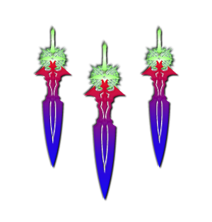 Gradient Neon Three Sword Cape