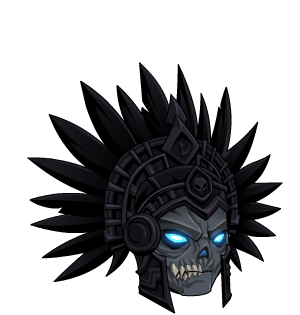 Scowling Black Headdress  Skull