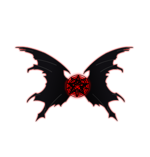 dark wings with evil Rune.